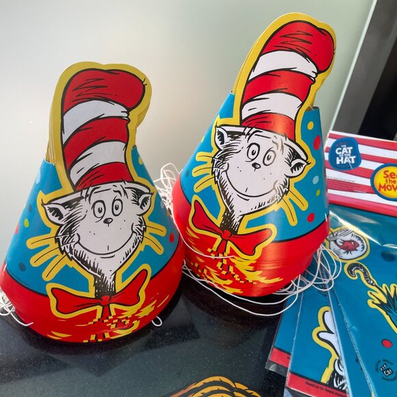 Dr Seuss Cat in the Hat Party Lot Hat Bags Mcdonalds Max Dog Headbands - Picture 4 of 6